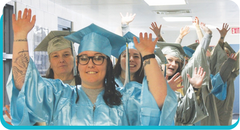 Televerde Foundation graduates celebrating at a PATHS program graduation ceremony