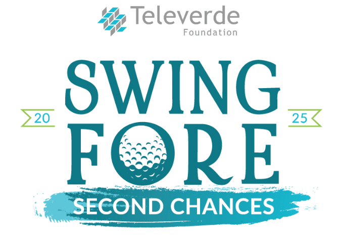 Logo for Televerde Foundation’s 3rd Annual Swing FORE Second Chances charity golf tournament.