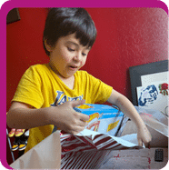 Holiday gift support for a child in a PATHS family through MHG Commercial Realty’s Hope for the Holidays campaign.